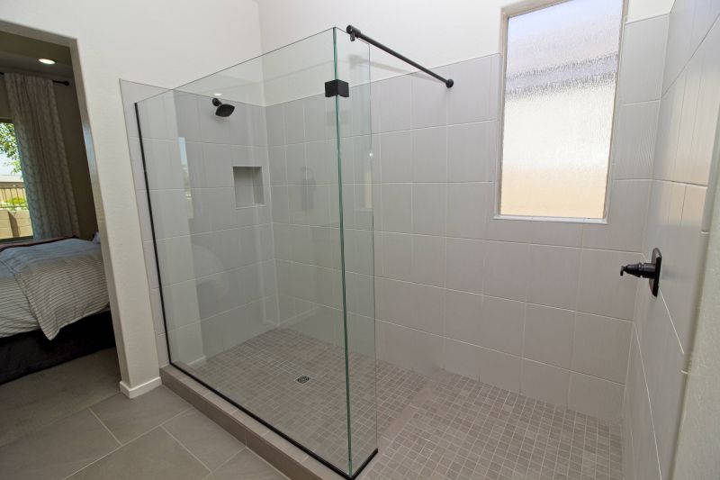 Open-Concept Shower with Frameless Glass